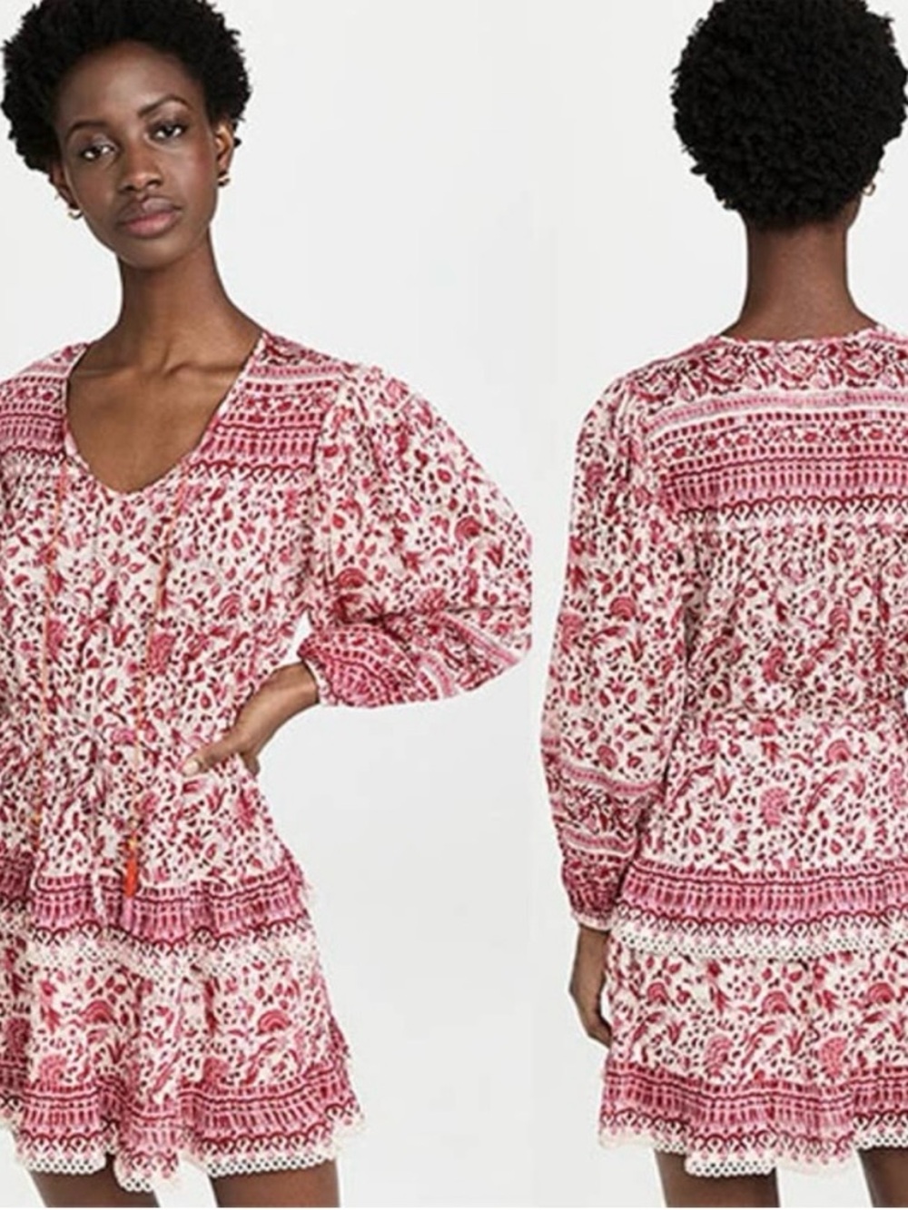 Red Floral Peasant Top - Women